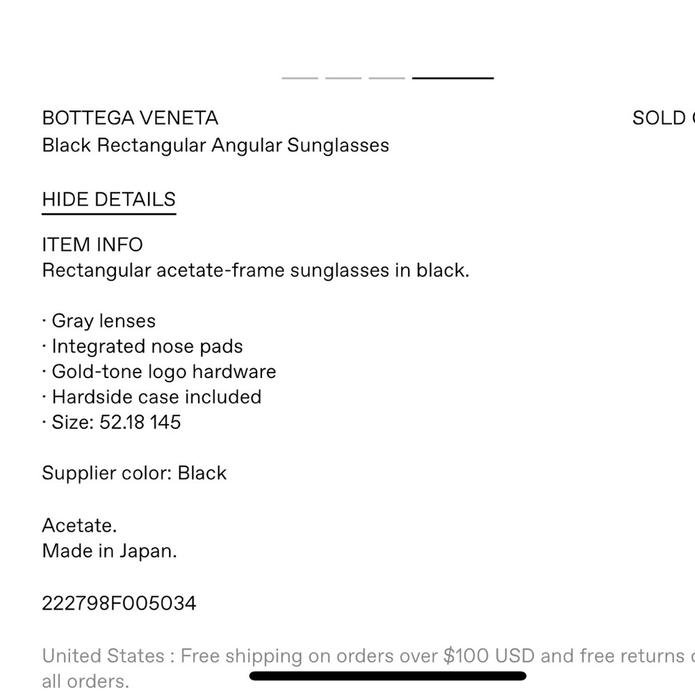 Bottega Veneta Black Sunglasses - Picture 4 of 4